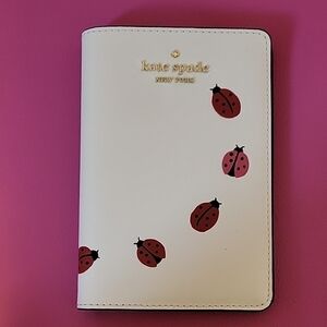 Kate Spade White Ladybug Kids Passport Holder